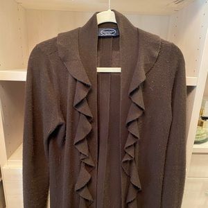 Magaschoni Ruffle Cardigan - Size Small
